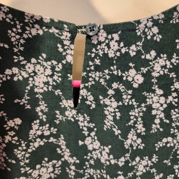 GAP Kids Girls  Green Floral Long Sleeves Corduroy Dress size XXL (14-16) - Picture 7 of 13